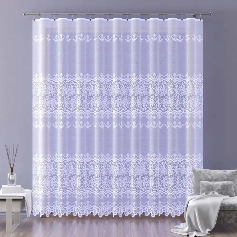 Gyönyörű elegáns jacquard függöny fehér 220 cm magas Bakabea A161