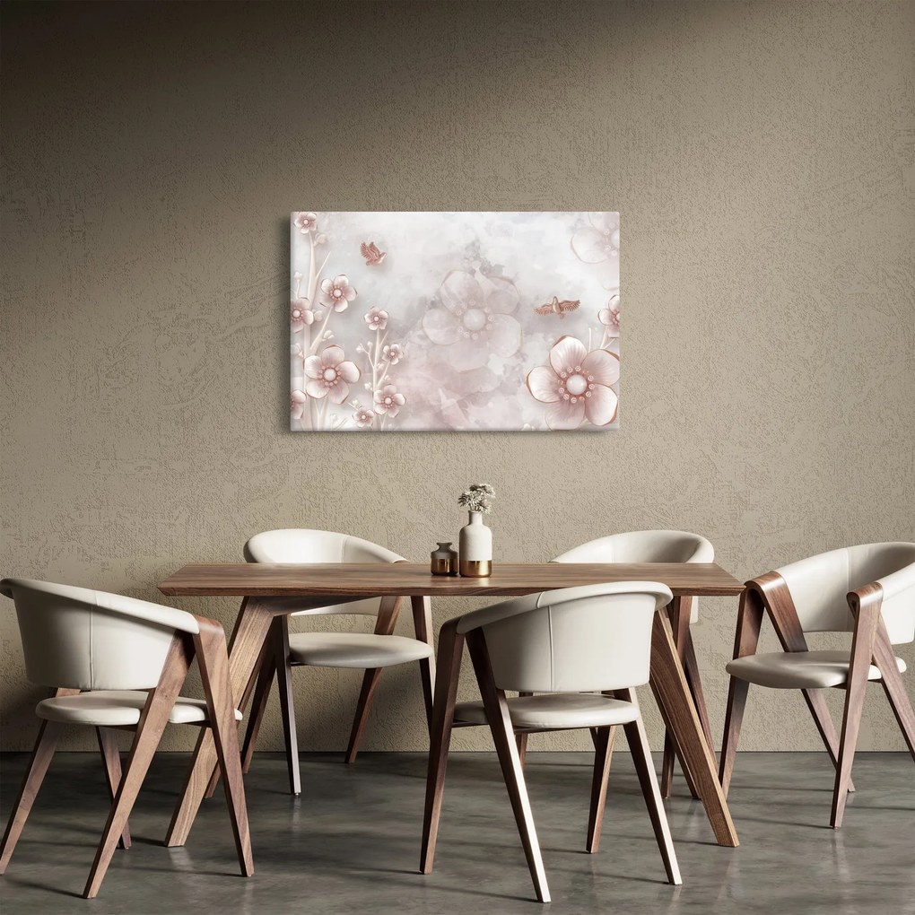 Kép - Rózsaszín virágok (90x60 cm)