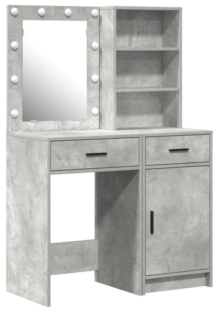 Sminkasztal Készlet 2 pcs Beton Szürke 50 x 41 x 135 cm Faanyag
