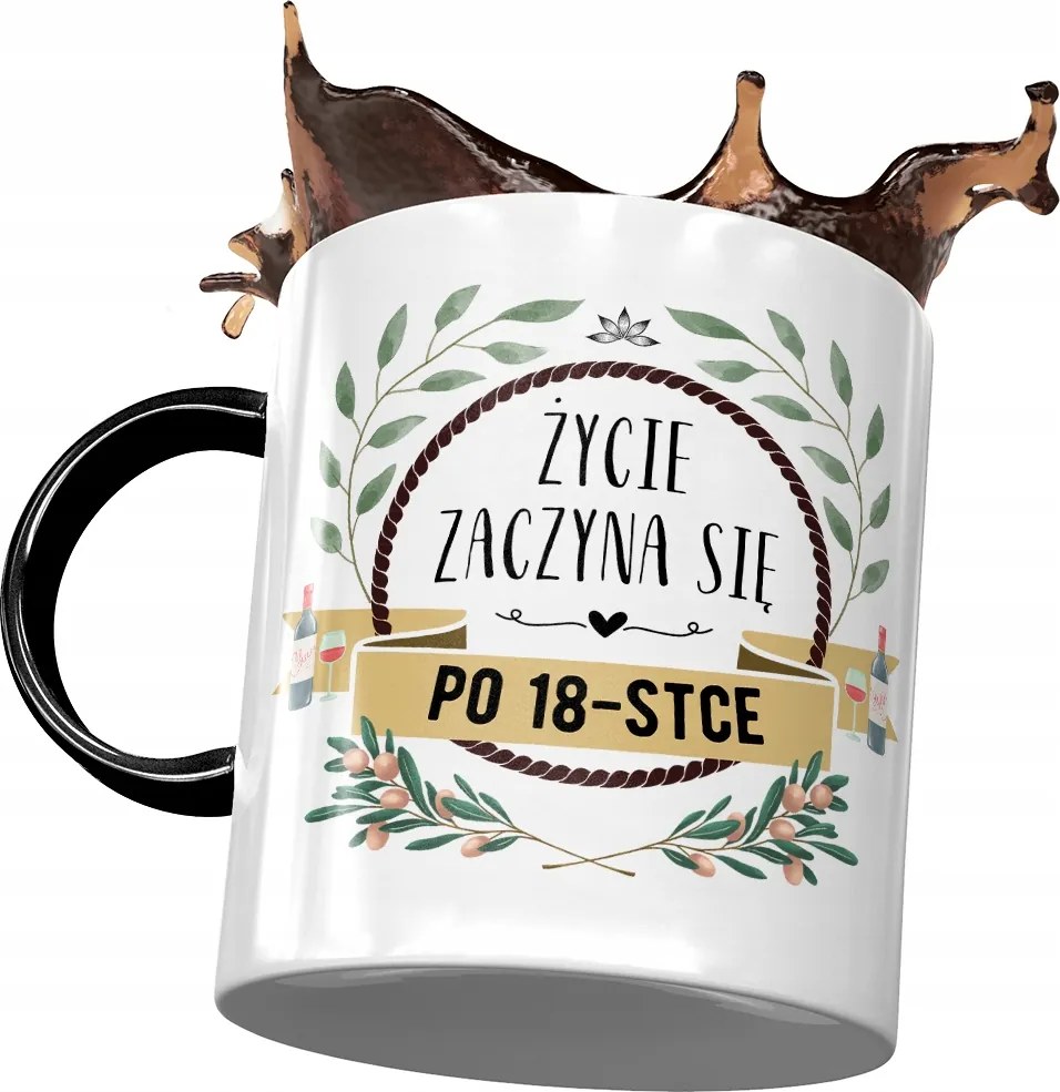 Fekete Bögre Születésnapra 18 18. 18. Ajándék Nyomtatott Fotóval