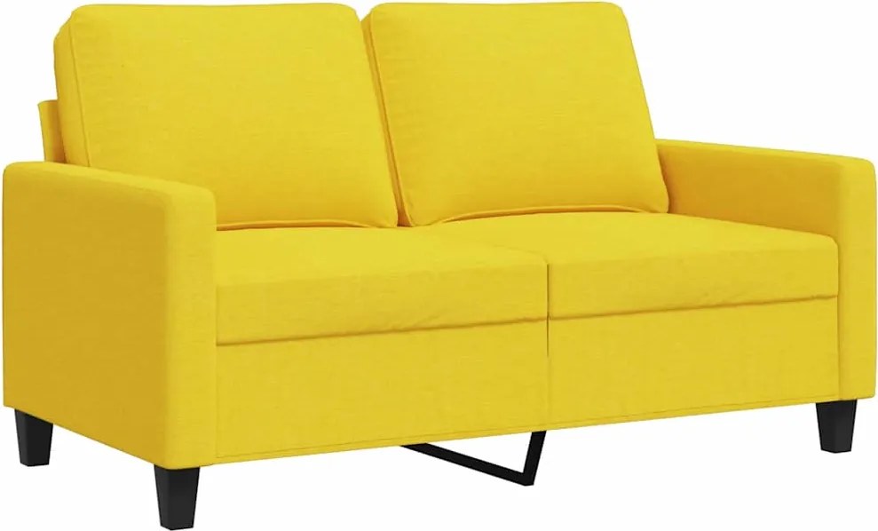 vidaXL 2 személyes világossárga szövet kanapé 120 cm