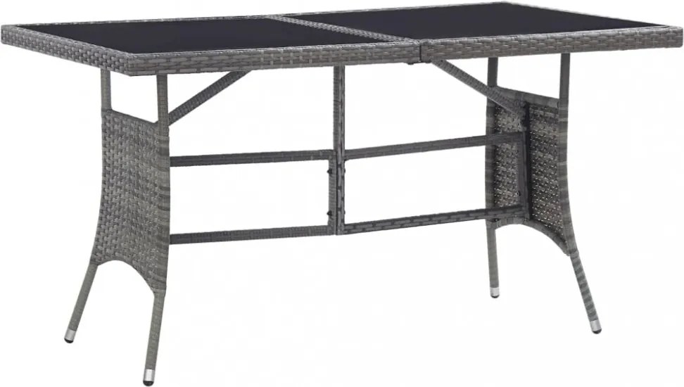 7 részes szürke polyrattan kültéri étkezőgarnitúra párnákkal