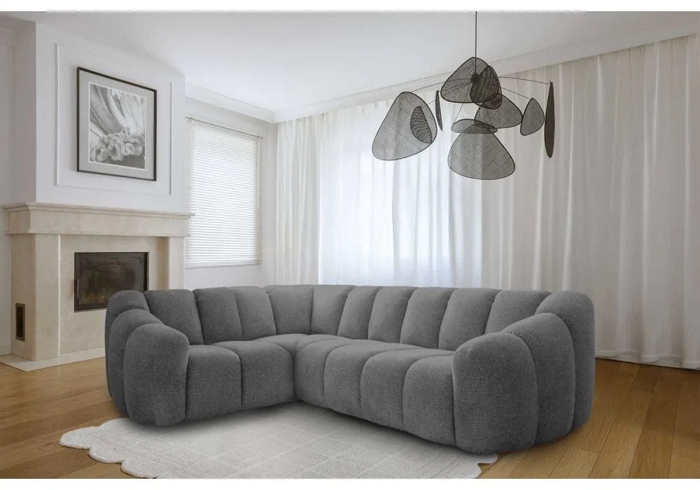 Szürke sarokkanapé (bal oldali-L alakú) Shell – Miuform