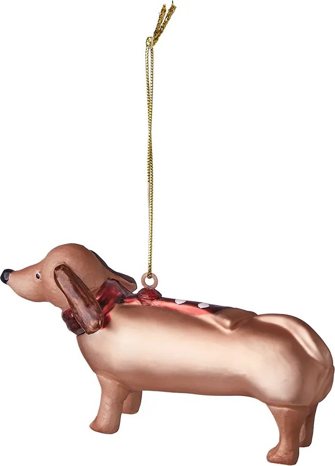 HANG ON üveg karácsonyfadísz, tacskó