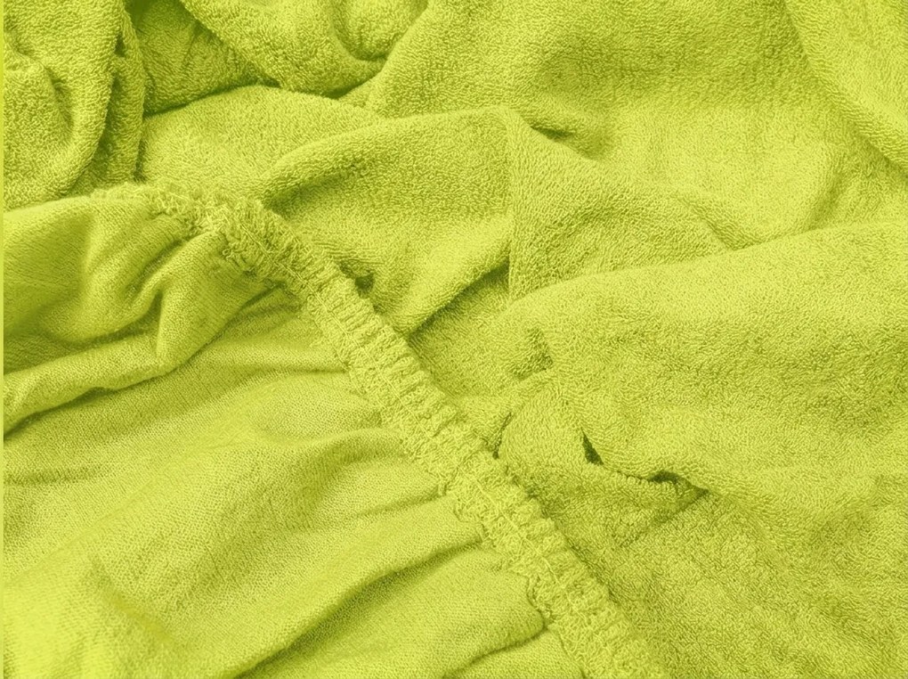 PREMIUM frottír gumis lepedő lime színű 140x200 cm