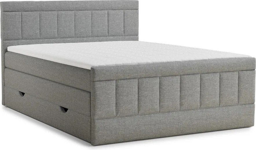Szürke ágyneműtartós boxspring ágy 160x200 cm Caya – Maison de Rêve