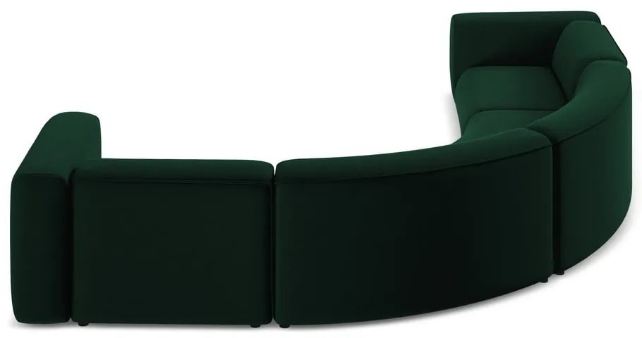Sötétzöld bársony sarokkanapé Ekahi – Makamii
