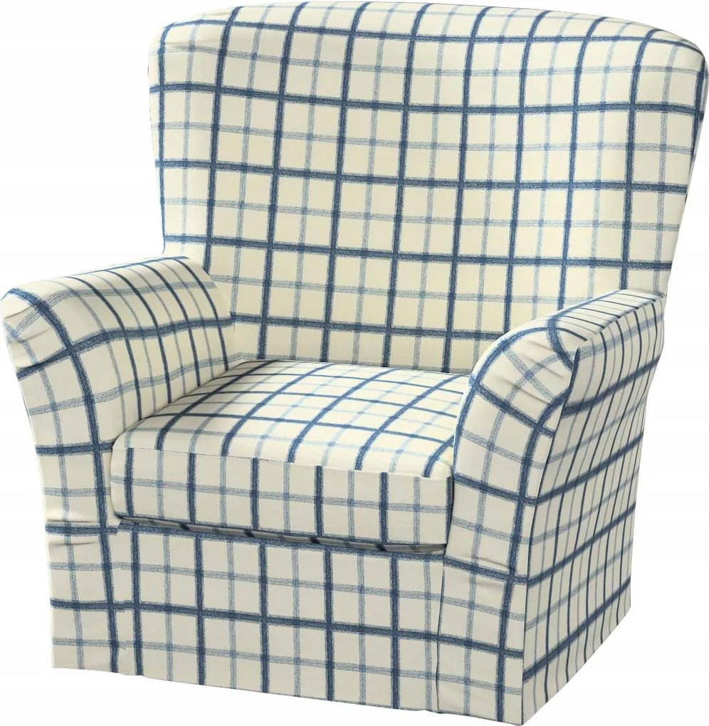 Dekoria Tomelilla magas fotelhuzat Ikea könyvjelzőkkel kék