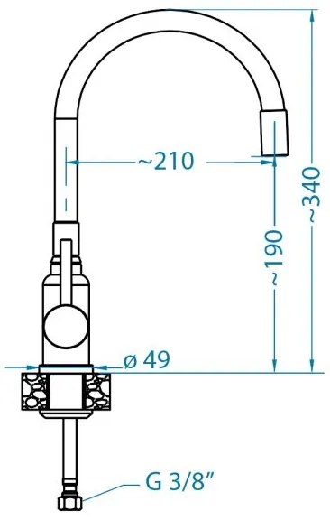 ALVEUS 1144429-Mosogató csap rugalmas karral MINTAS 34 cm acél/bézs