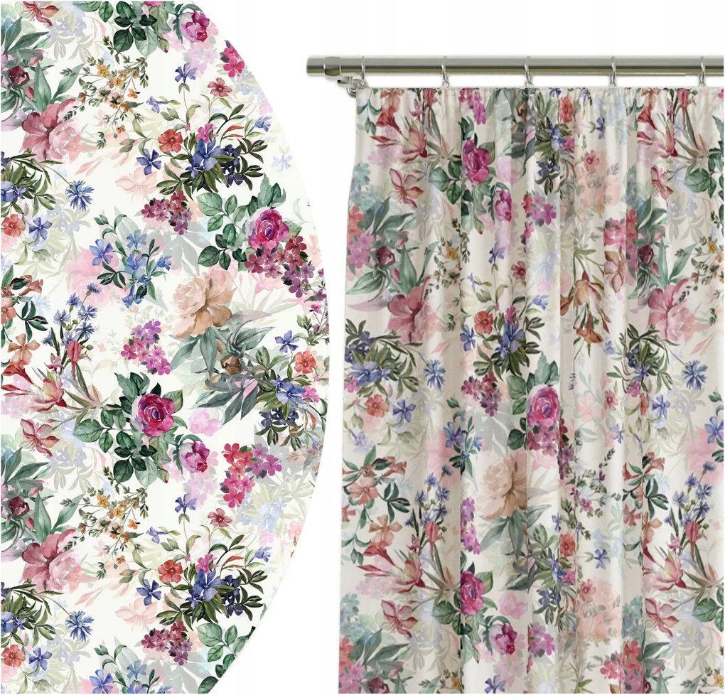 Függöny Kész 140x250 Függöny Virágok Szín 6335