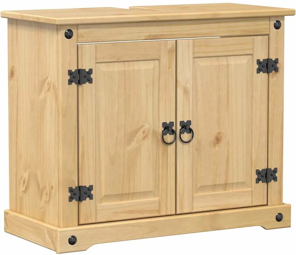 vidaXL Corona tömör fenyőfa fürdőszobai mosdószekrény 73 x 33 x 60 cm