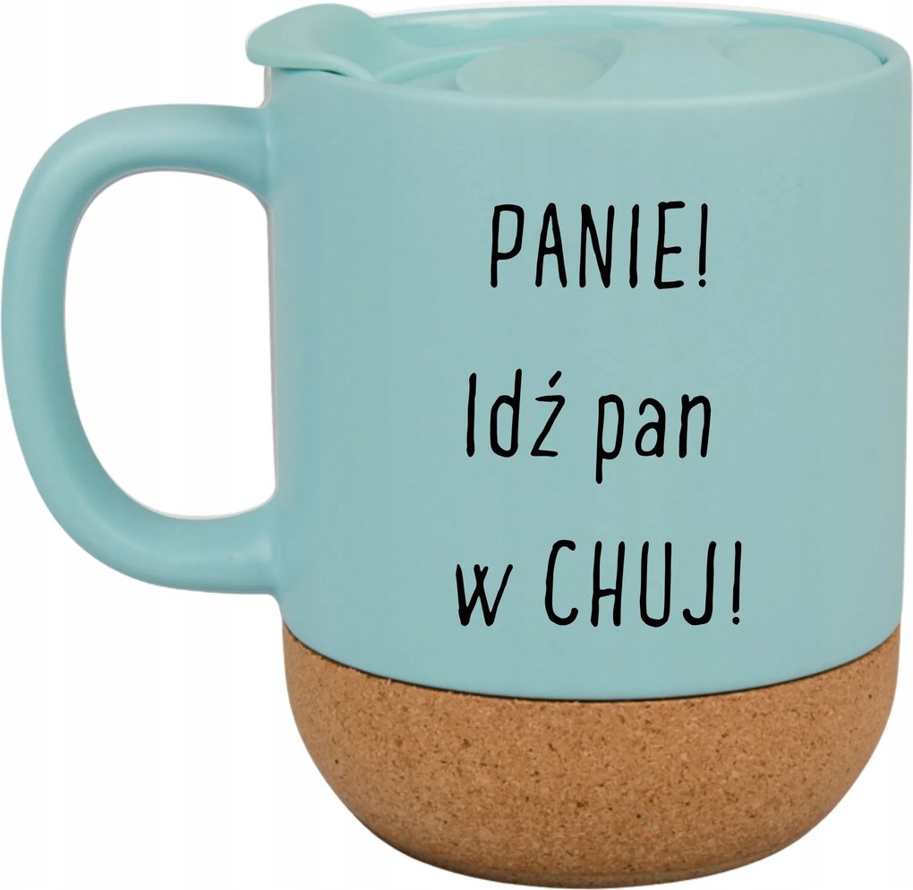 Kék Bögre Fedéllel És Parafa Aljjal Ajándék Hölgyeknek