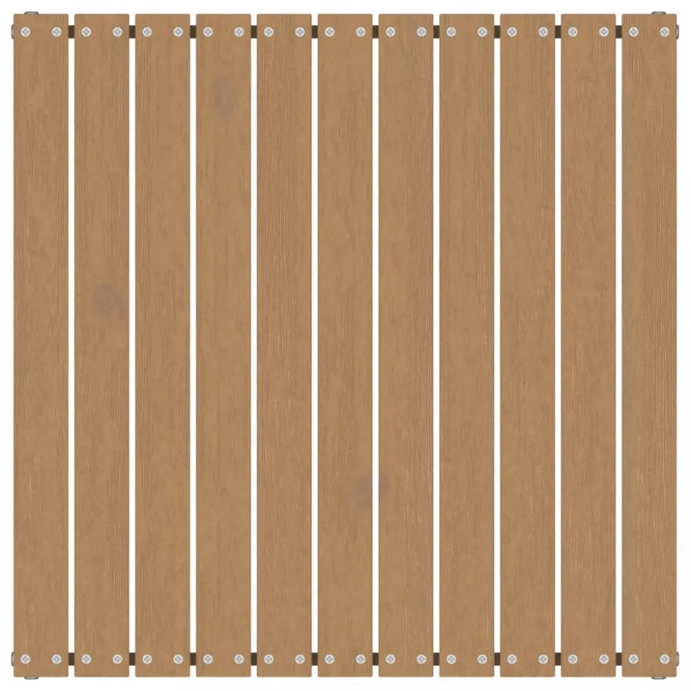 mézbarna tömör fenyőfa kerti lábtartó 70 x 70 x 30 cm