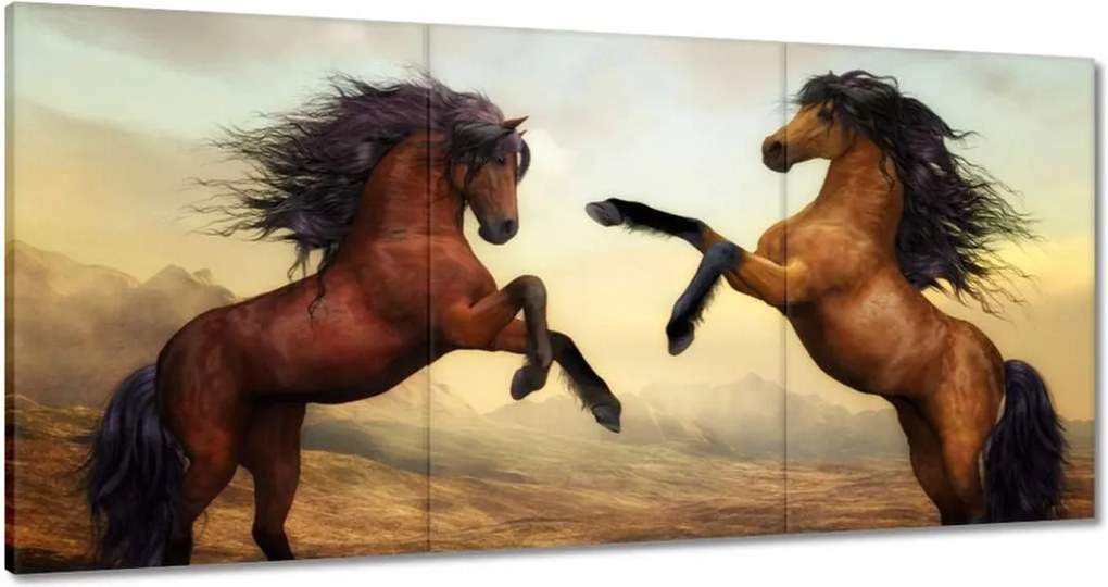 Vászonkép 60x30 Lovak paripák