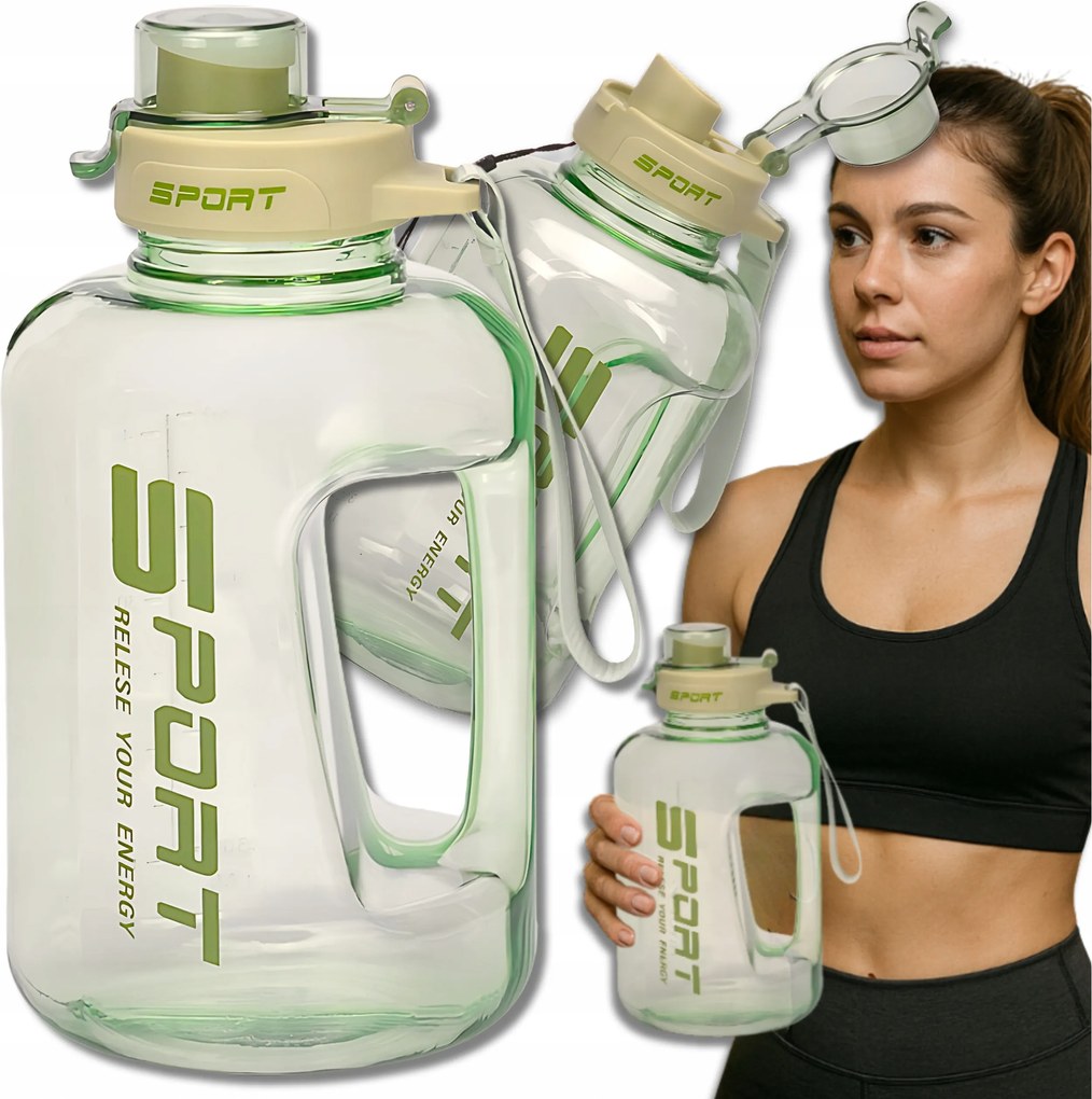 Tressari Motivációs vizes palack 1700ml kulacs légmentesen záródó Bpa Free nagy