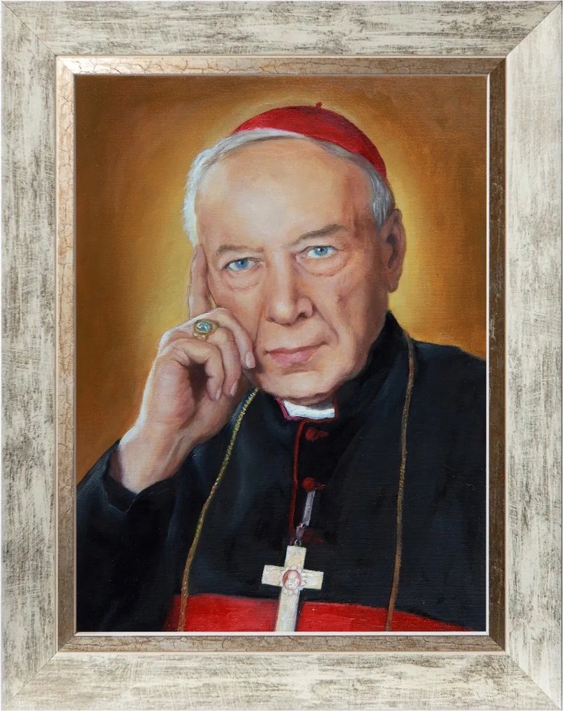 Stefan Hímzett Vallásos Vászonkép Fehér Díszített Keretben 30X40