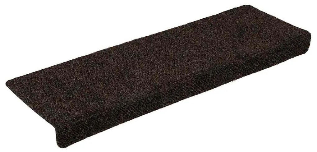 30 db öntapadós lépcsőszőnyeg, barna, téglalap alakú széllel, 65 x 21 x 4 cm