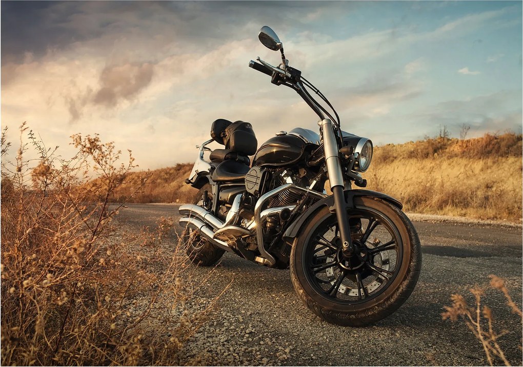 Fotótapéta Motorkerékpár az úton vinil stílus modern loft 208x146 +ragasztó