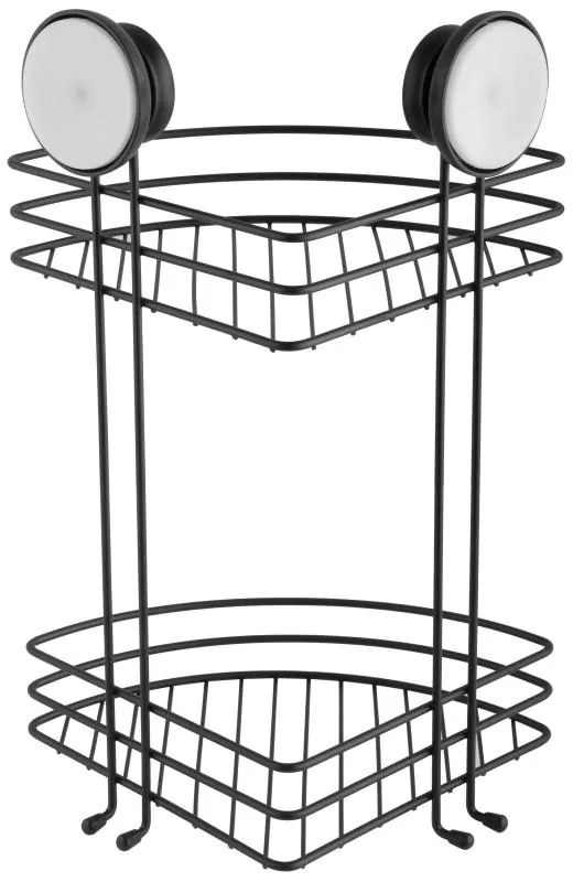 Erga Gavi, sarok fürdőszoba dupla polc, fekete, ERG-YKA-CH.GAVI-KN2-BLK