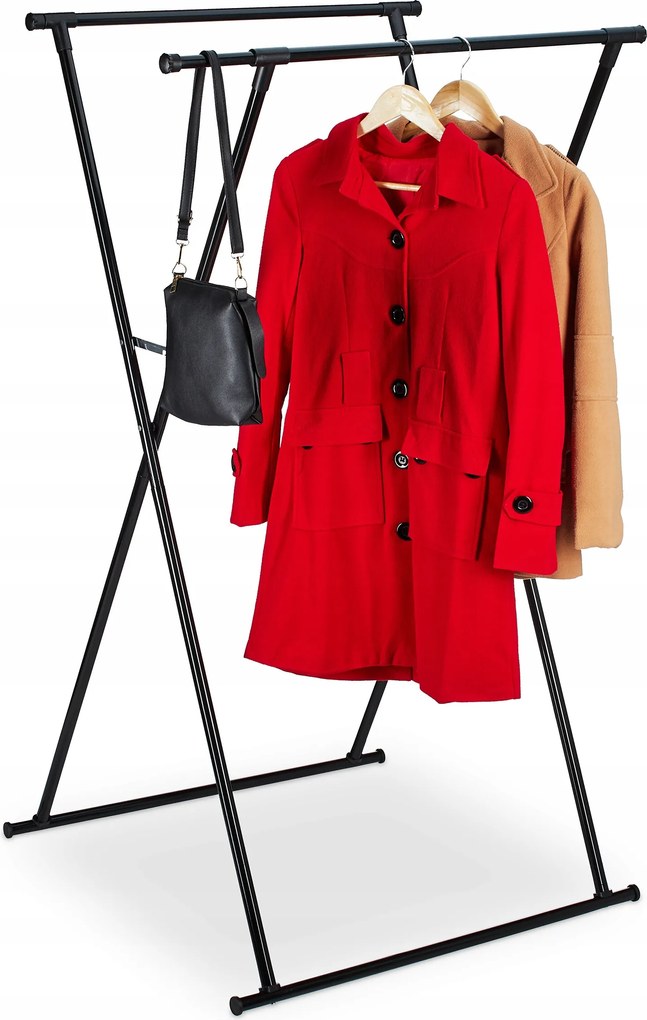 Fekete összecsukható ruhaakasztó Relaxdays