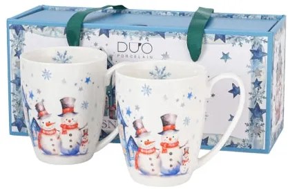 Karácsonyi hóemberes porcelán bögre 2 db-os szett 360 ml díszdobozban Snowman