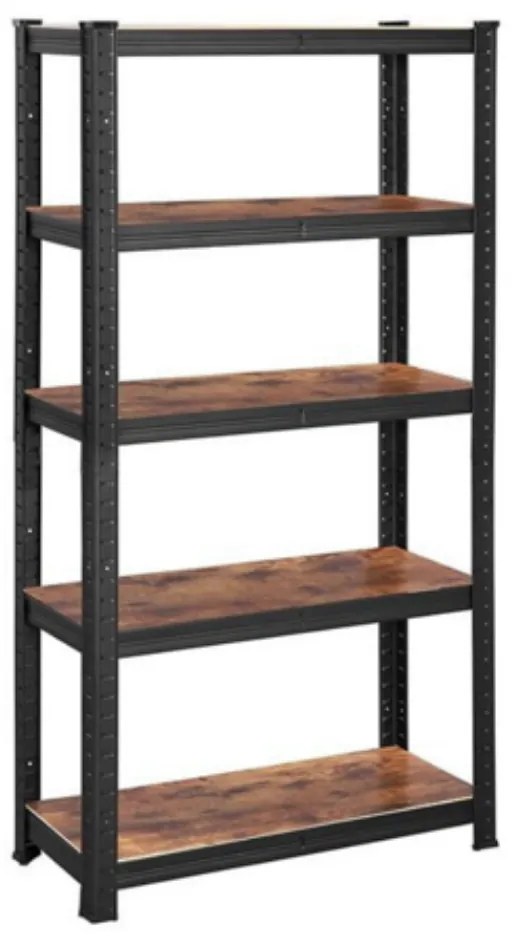 Jurhan DUSTY polcos állvány, 5 polc, max 650kg, fekete/barna
