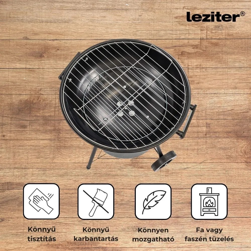 Faszenes kerti gömb grillsütő kerekes