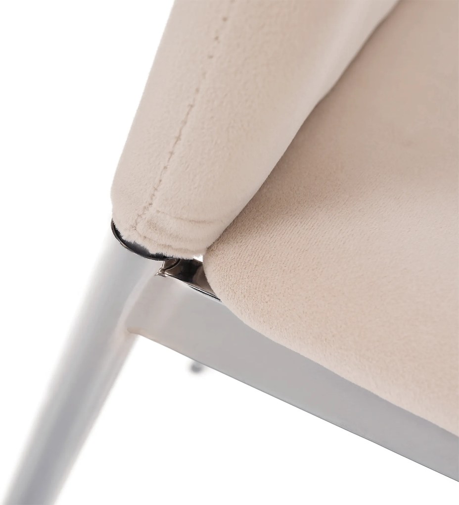 Étkezőszék, bézs Dulux Velvet szövet/króm, OLIVA NEW