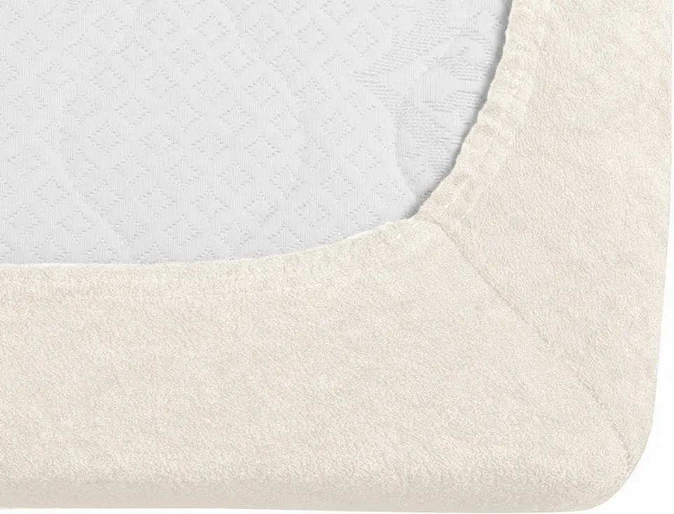 Frottír gumis lepedő EXCLUSIVE világos krémszínű 90 x 200 cm