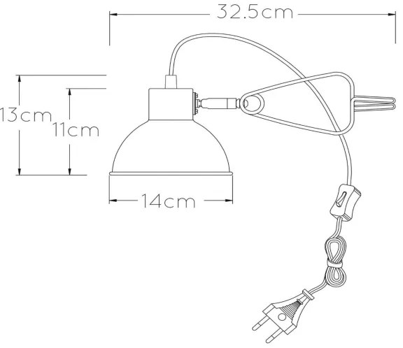 Lucide 45987/01/33 - Csipeszes lámpa MOYS 1xE27/40W/230V zöld