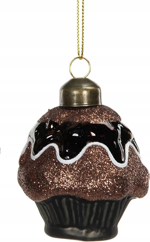 Karácsonyfa Medál Muffin Sütemény Üveg dekoráció 6cm