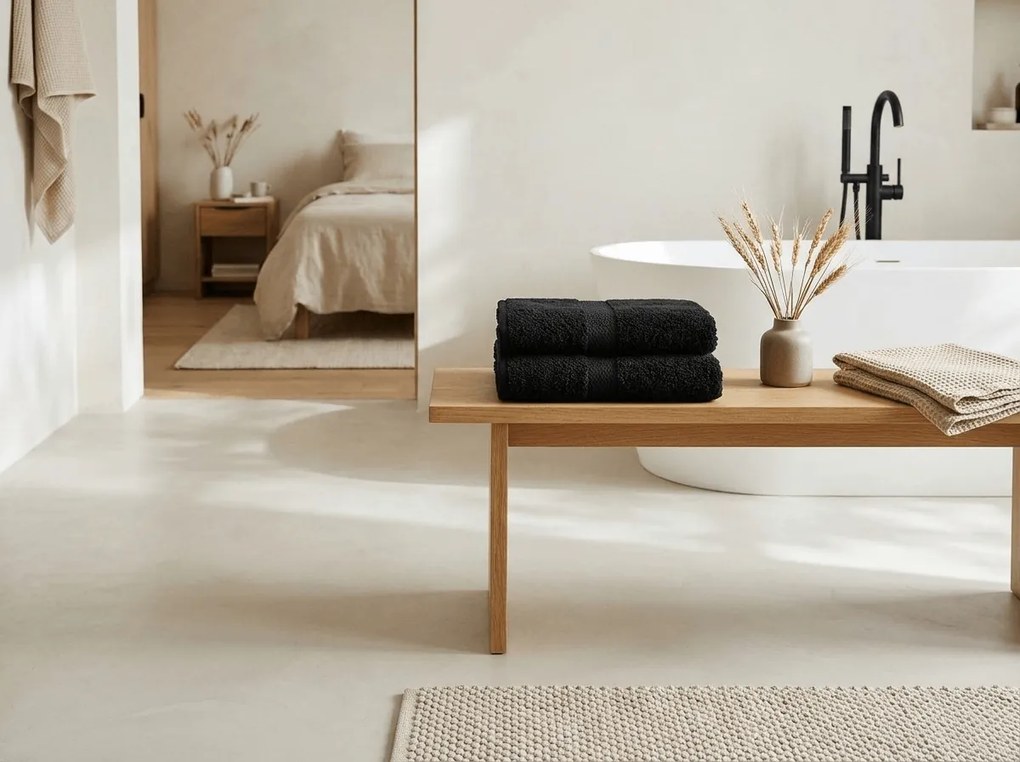 Törölköző EMBORIA 50x100 cm fekete, 100% pamut