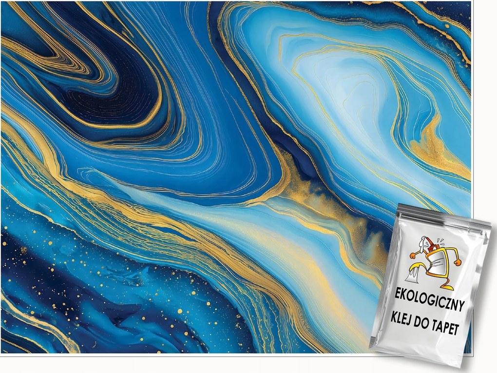 Fotótapéta Márvány Kék Arany Hálószoba Nappali Tapéta Flizelina 300x210