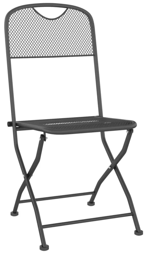 5 részes antracitszürke fémháló kerti étkezőgarnitúra