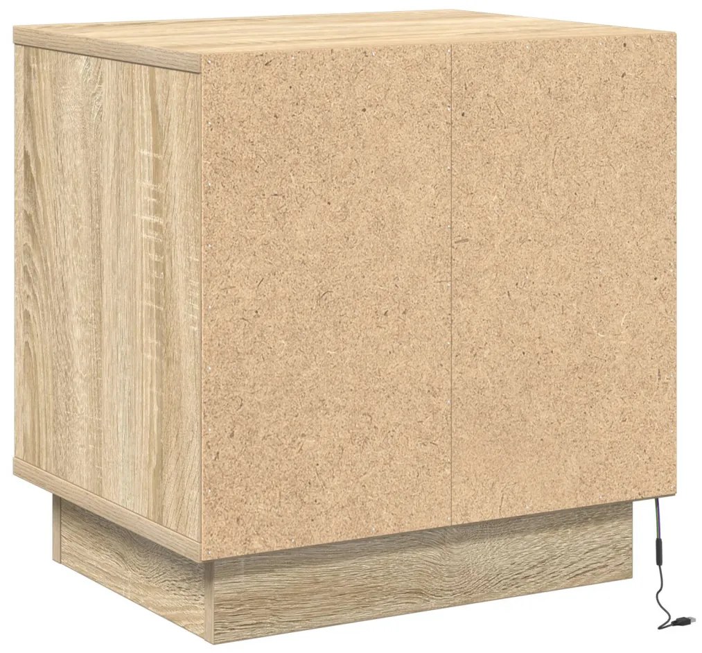 Éjjeli szekrények LED világítással 2 db Sonoma tölgy 44x34,5x45 cm