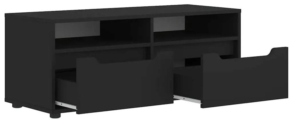 VISNES fekete szerelt fa TV-szekrény 100x40x38 cm