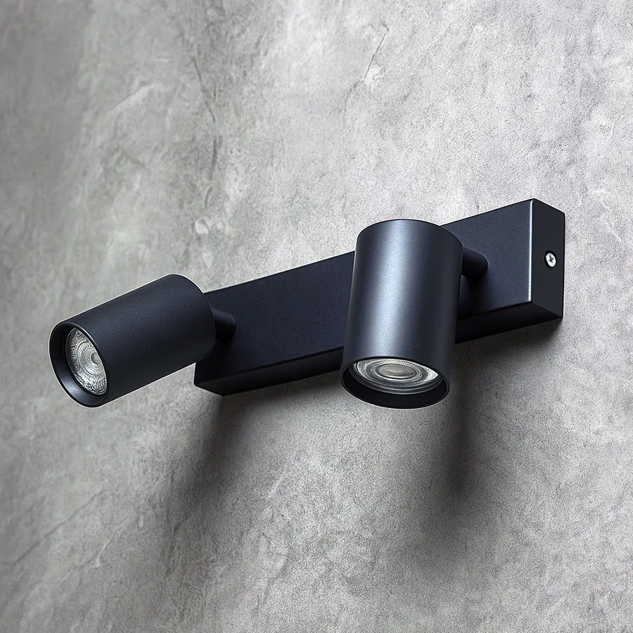 RENDL DUDE II felületre szerelhető fekete 230V LED GU10 2x9W