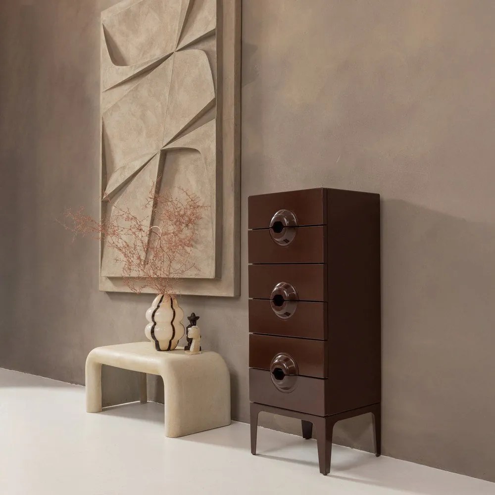 Krémszínű dohányzóasztal szett kő dekorral 2 db-os 42x92 cm Stani – WOOOD