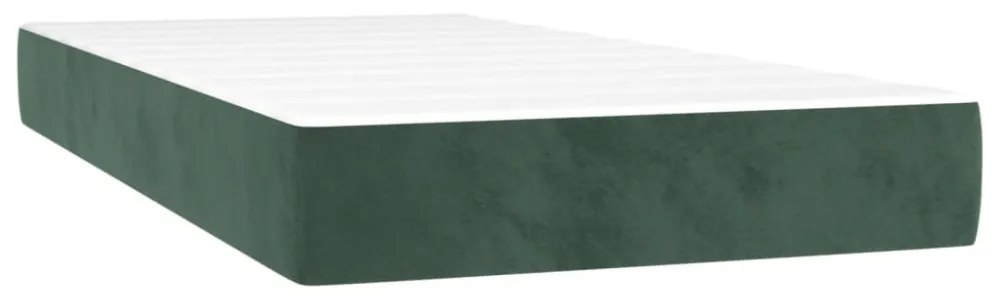 sötétzöld bársony zsebrugós ágymatrac 80 x 200 x 20 cm