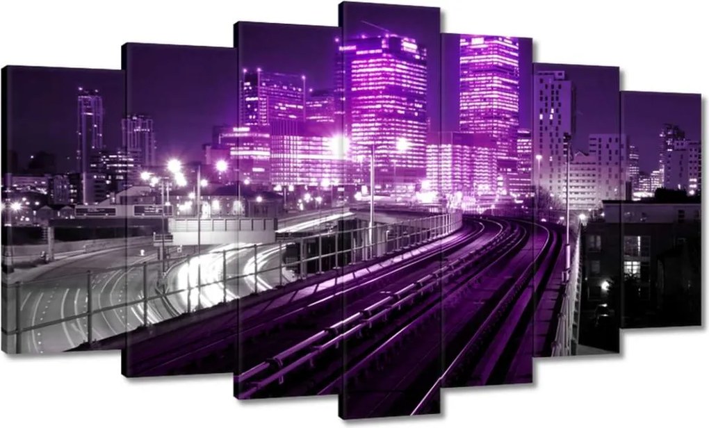 Festmények 140x80 Lila felhőkarcolók