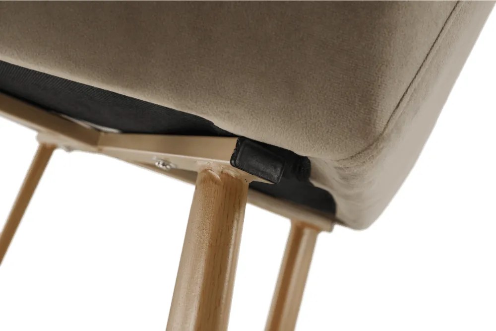 Szék, szövet Taupe szürke-barna/bükk, ODOVEL