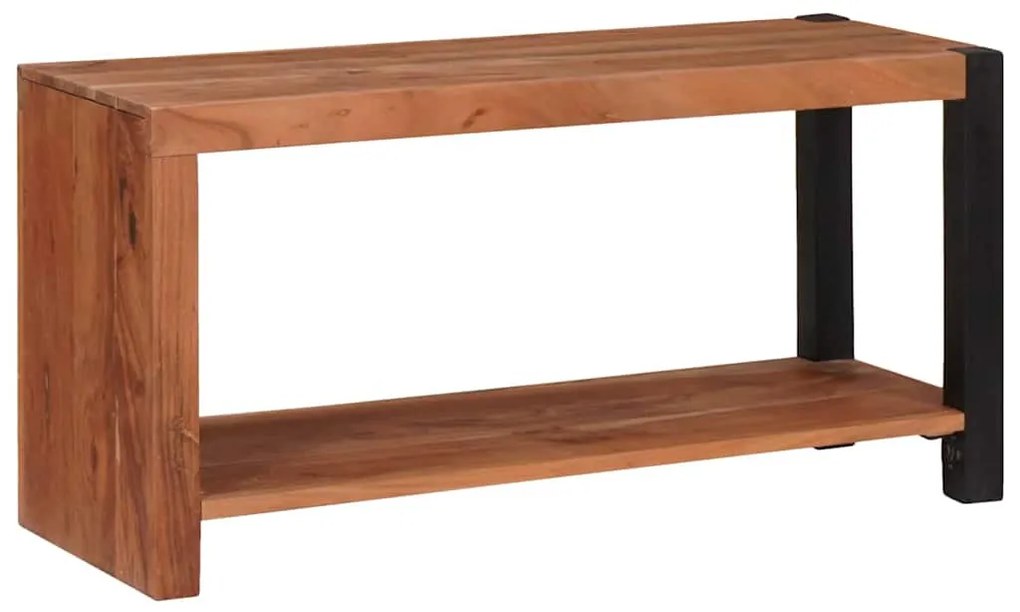 Könyvszekrény Barna, Fekete 80 x 30 x 40 cm Tömör Akácfa