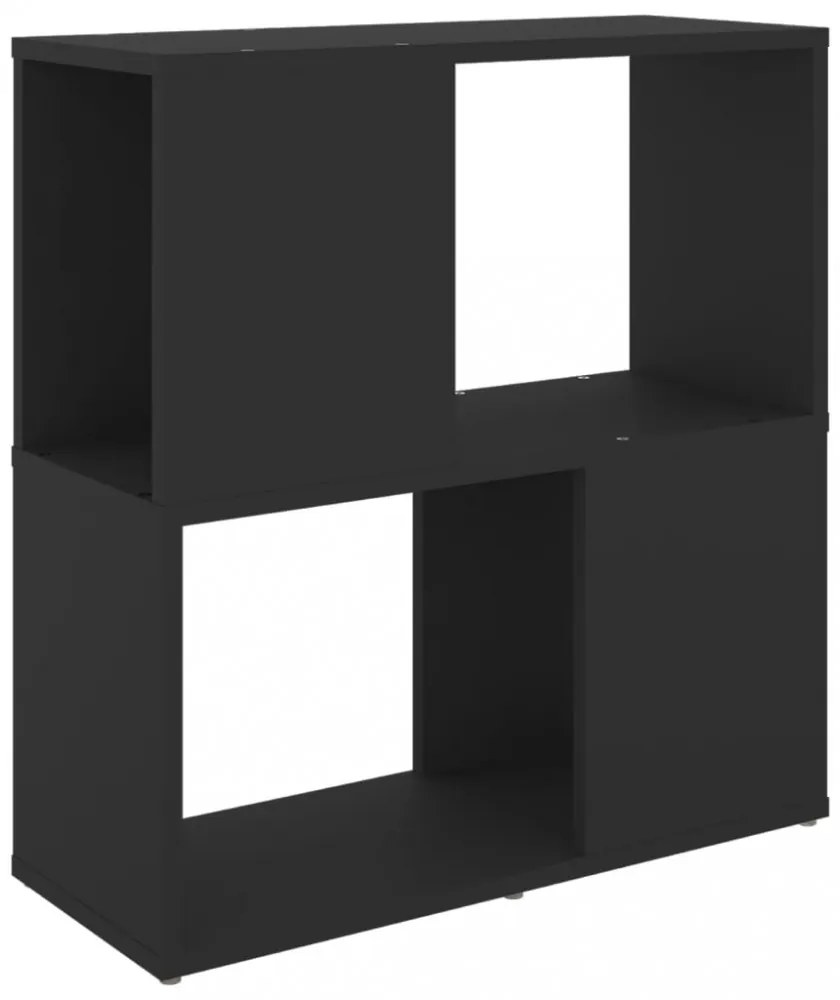 fekete szerelt fa könyvszekrény 60 x 24 x 63 cm