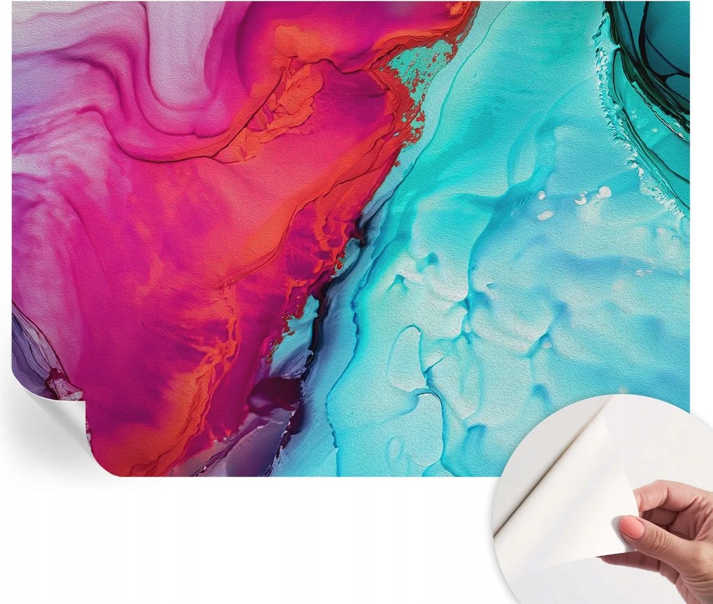 Dekoratív öntapadós fotótapéta Hálószobába Színes hullám 208x146 cm