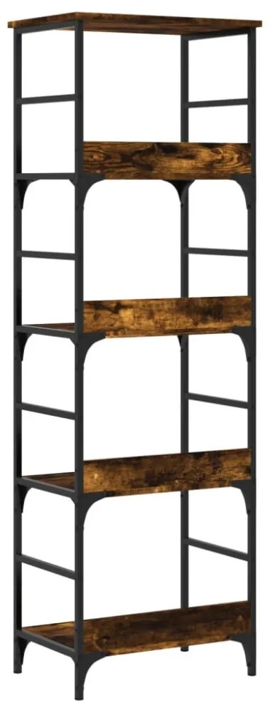 füstös tölgy színű szerelt fa könyvespolc 50 x 33 x 153 cm