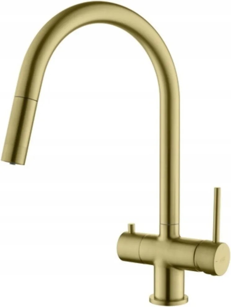 Háromutas konyhai csaptelep Blue Water Cyrus antik sárgaréz