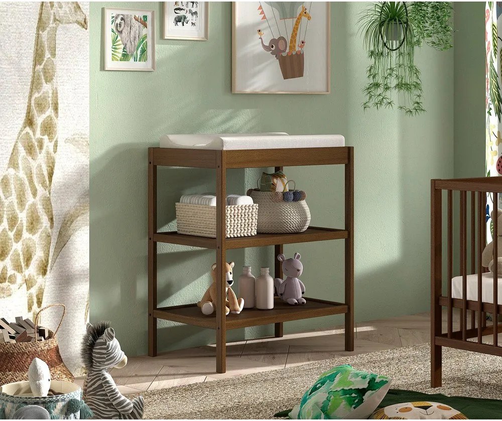 Barna bükkfa pelenkázó asztal Dino – Vipack