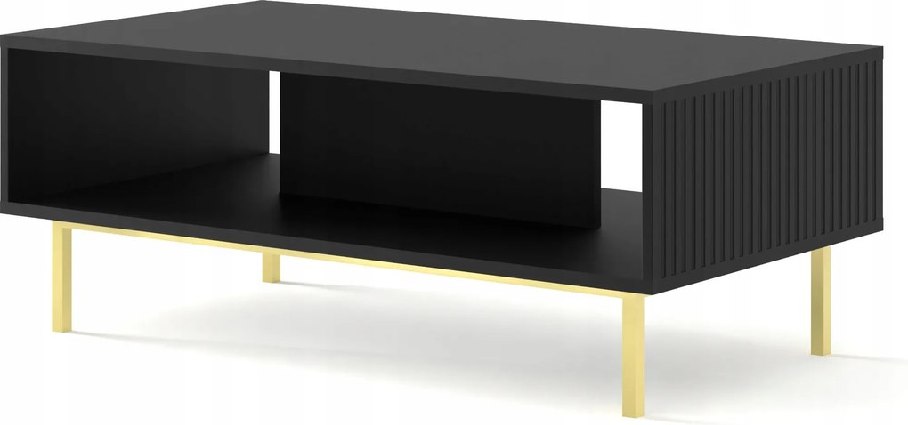 Dohányzóasztal Ravenna B 90x60 maró fekete matt keret