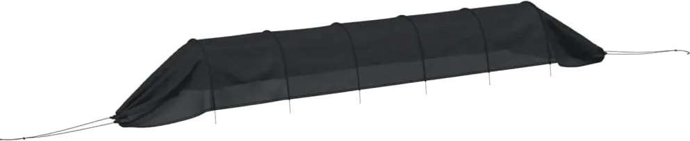 vidaXL fekete acél és polietilén háló alagút 300 x 50 x 48,5 cm
