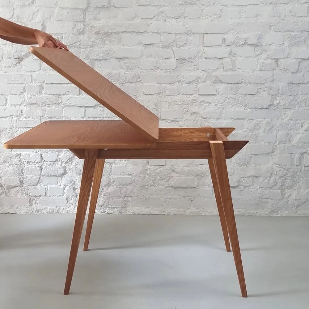 Bővíthető étkezőasztal kőrisfa dekoros asztallappal 65x90 cm Envelope – Ragaba